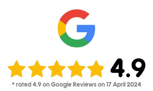 rated 4.9 on Google reviews